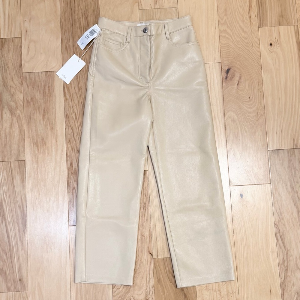 NWT Wilfred Women’s Milena Cropped UnReal Leather Pants